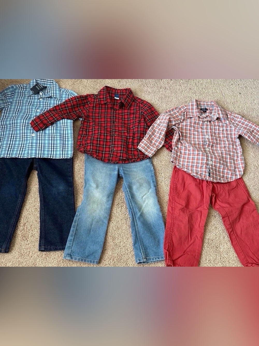 2T Kids Red Plaid Button-Up Shirt - Unbranded